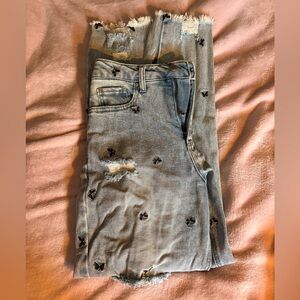 Embroidered Butterfly Distressed Women Jeans